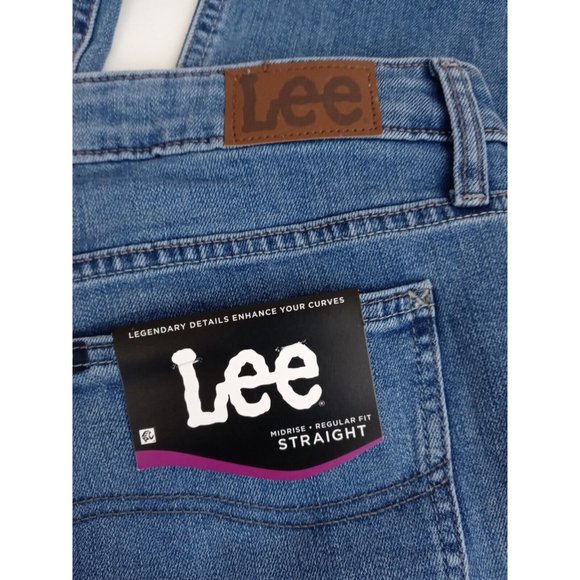 NWT Lee Straight Leg Regular Fit Distressed Whiskered Jeans Size 18P Inseam 25" - Picture 7 of 11